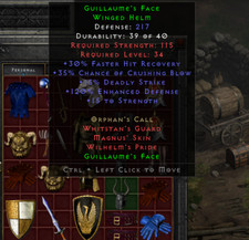 Guillaume's Face Winged Helm (Gface) / Diablo 2 Resurrected / PC / Non-Ladder SC