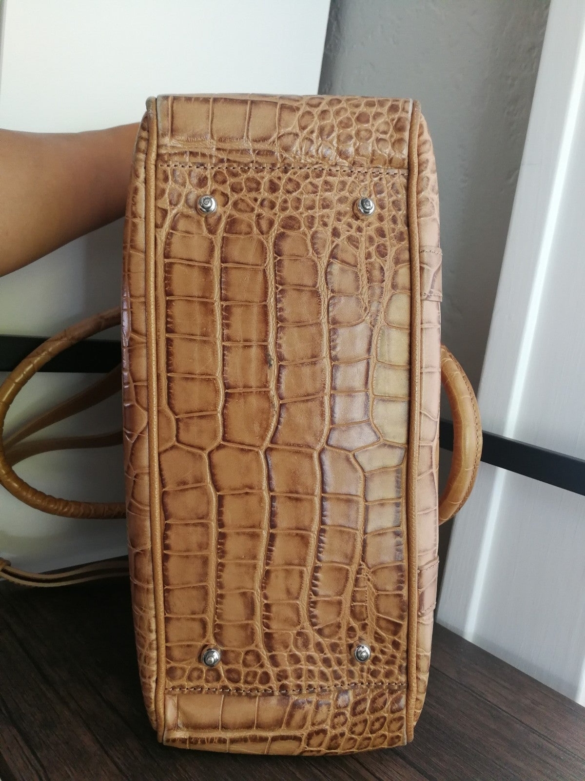 Brighton corcodile pattern leather Satchel - image 5