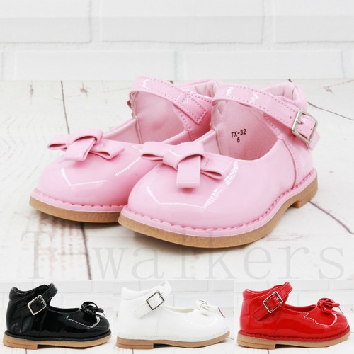 Bambine Neonati Bambini Bambini Fiocco Spagnolo Festa Di Nozze Scarpe  Bambino Brevetto | eBay