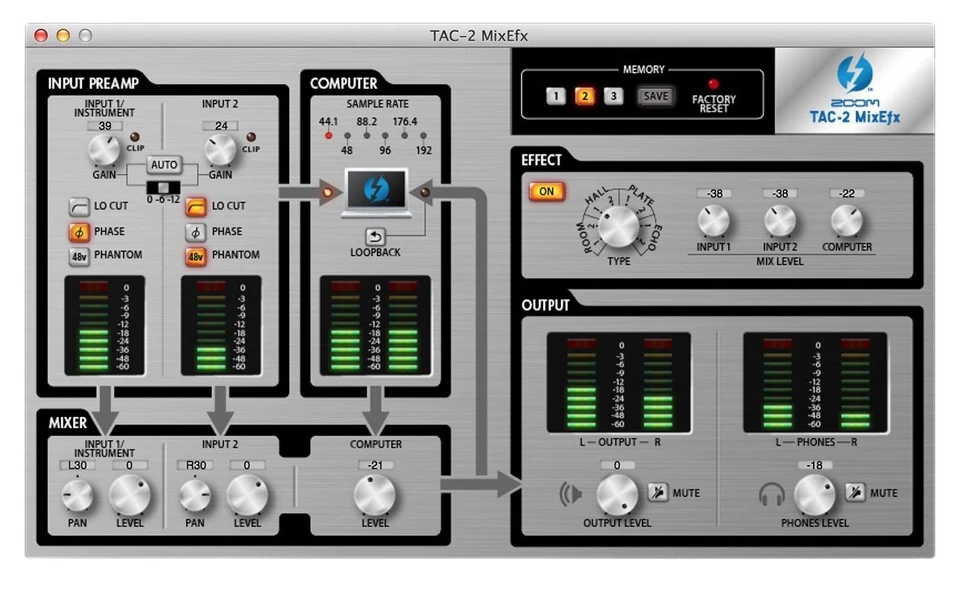 Zoom TAC-2 Thunderbolt Audio Interface USB XLR Silver - Image 2 of 4