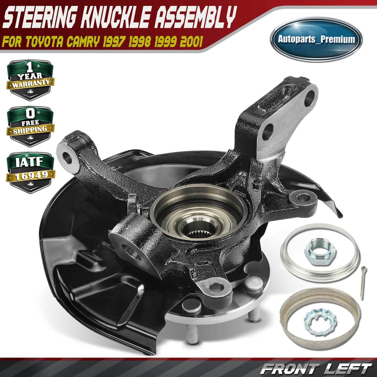 Front Left Steering Knuckle & Wheel Hub Bearing Assembly for