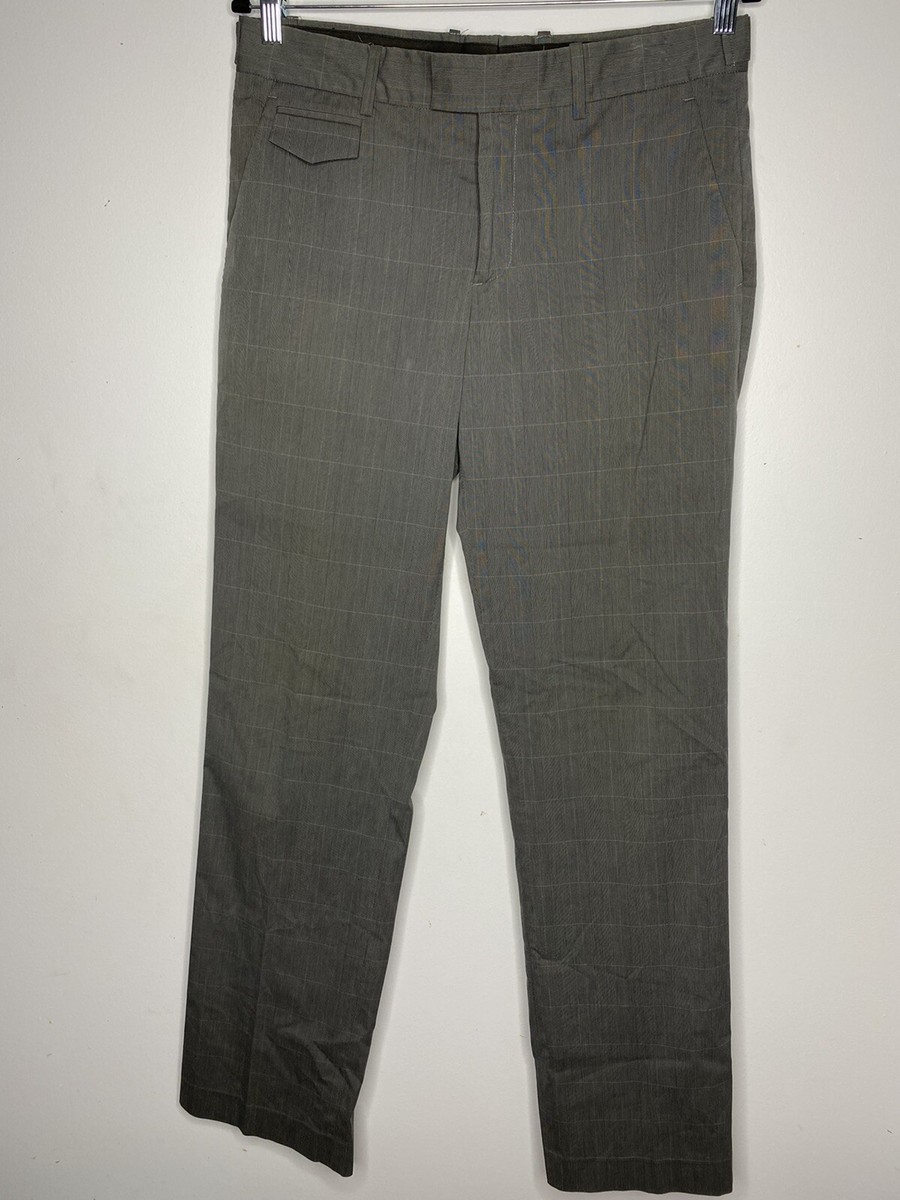 Vintage Theory Nettoyage A Sec Gray Plaid Pants Slacks Cotton Blend Size 32