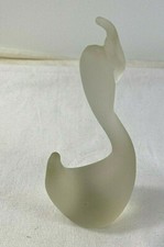 Frosted Glass Duck Vintage Figurine Sculpture