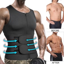 Men Thermo Sauna Sweat Vest Body Shaper Waist Trainer Fat Burner Gym Shapewear