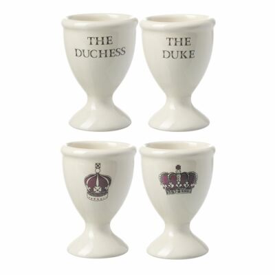 Eddingtons Majestic Creme Eierbecher 2er Set - Keramik Eierbecher - His&Hers 