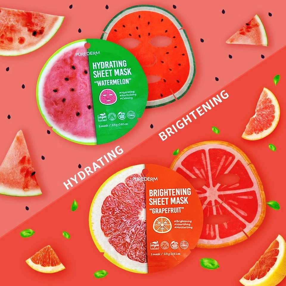 3 Packs of PUREDERM Brightening Sheet Mask Grapefruit - 1 Mask (23g) - Image 4 of 4