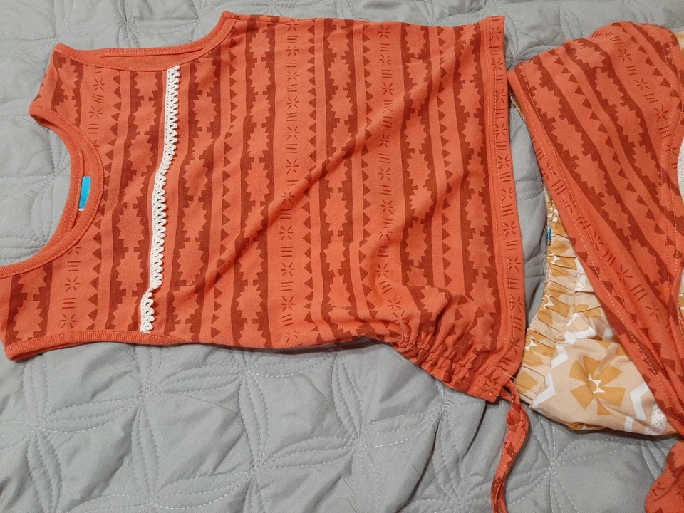 Niñas Vestido Moana Princesa Disfraz Dos Piezas Halloween Juegos con disfraces Vestido Tela Mat Foto 4 de 4