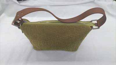 Celine Macadam Hand bag Shoulder bag Suede Khaki  Y2K Authentic