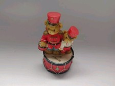 Cherished Teddies 0000919 Avon Marchin To The Beat Of Holiday Fun Drum Figurine