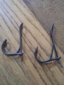 Vintage Brass Coat Hook Double Towel Robe Clothes Hooks for Bathroom Kitchen