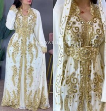 SALE Luxury Bedded Crystal Work Moroccan Dubai Kaftans Wedding Bridesmaid Dress