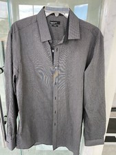 BRAND NEW MENS BAR III GREY STRIPED STRIPED SHIRT, SZ M, SUPER BUY 