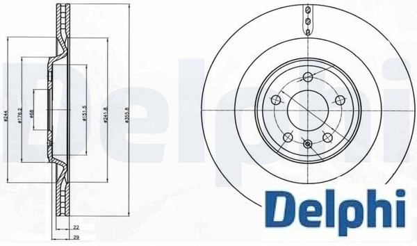 2X Bremsscheibe Delphi BG4387C 2 Bremsscheiben Hinterachse Hinten FüR Audi-image