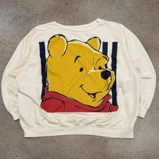 Vintage 90s Disney Winnie The Pooh Big Face Crewneck Sweatshirt Boxy L Distress