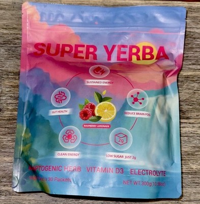 SUPPER YERBA 30 Packets Adaptogenic Herb Vitamin D3 Electrolyte F.S 