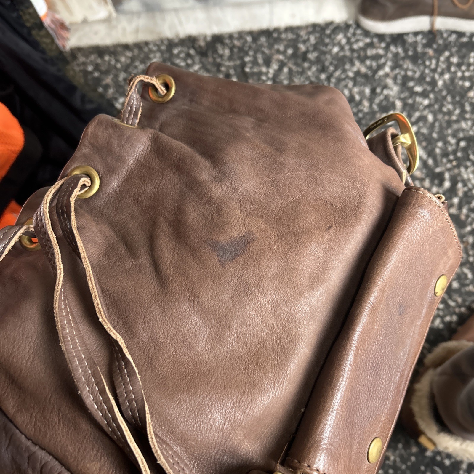 Brown super soft leather backpack. - image 4