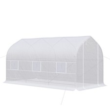 Outsunny Serre tunnel de jardin 400x200x200cm Blanc