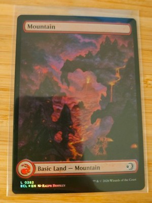 MTG Mountain (FOIL Full Art) 0282 Lorwyn Eclipsed M/NM Free UK P&P