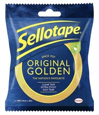 Sellotape Original Golden, Multi-Purpose Clear Tape 24mmx50m Easy to Use UK