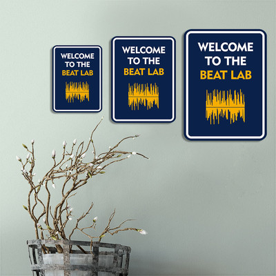 Portrait Round Plus Welcome to the Beat Lab Wall or Door Sign