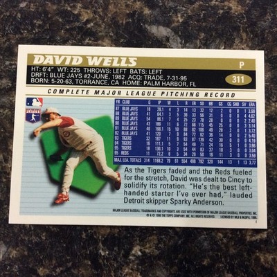 1996 Topps - David Wells #311 | eBay