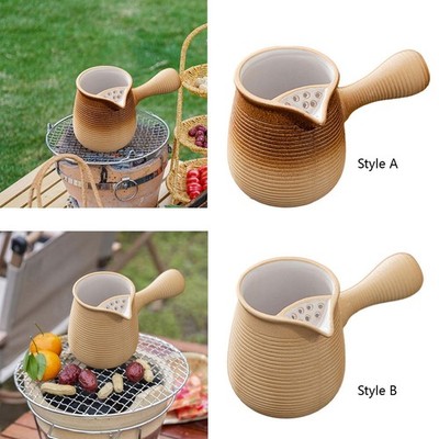 Porzellan-Teekanne 500 ml mit Anti-Verbrühungs-Griff für Picknick, Camping,