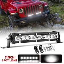 7 Inch Led Light Bar 180w Spot Beam Offroad Fog Driving Lights Truck Utv Suv Atv
