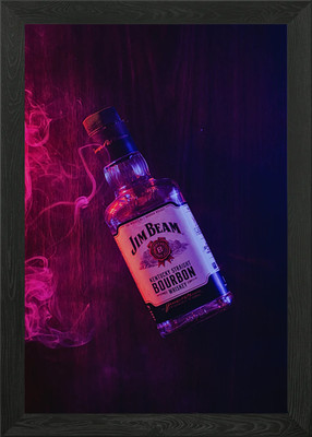 Jim Beam Bourbon Flasche gerahmtes Wandbild Poster Leinwanddruck Bild