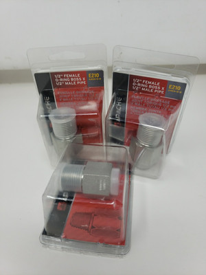 3 Apache E210 1/2'' Female O-Ring Boss X 1/2'' Male Pipes