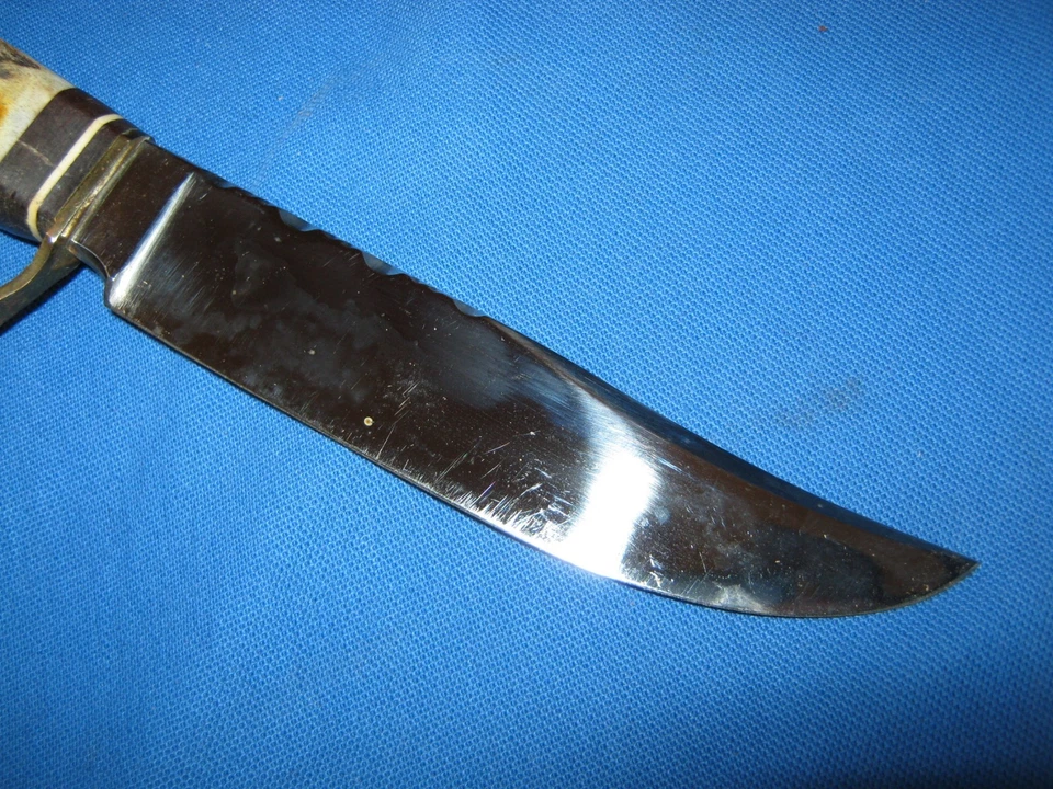 Cuchillo de caza vintage Olsen Knide Co Solingen Alemania escenario con trabajo de archivo Foto 4 de 4