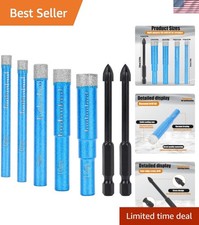 7-Piece Diamond Drill Bits Set for Precision Drilling - Ideal for Tile  Glass