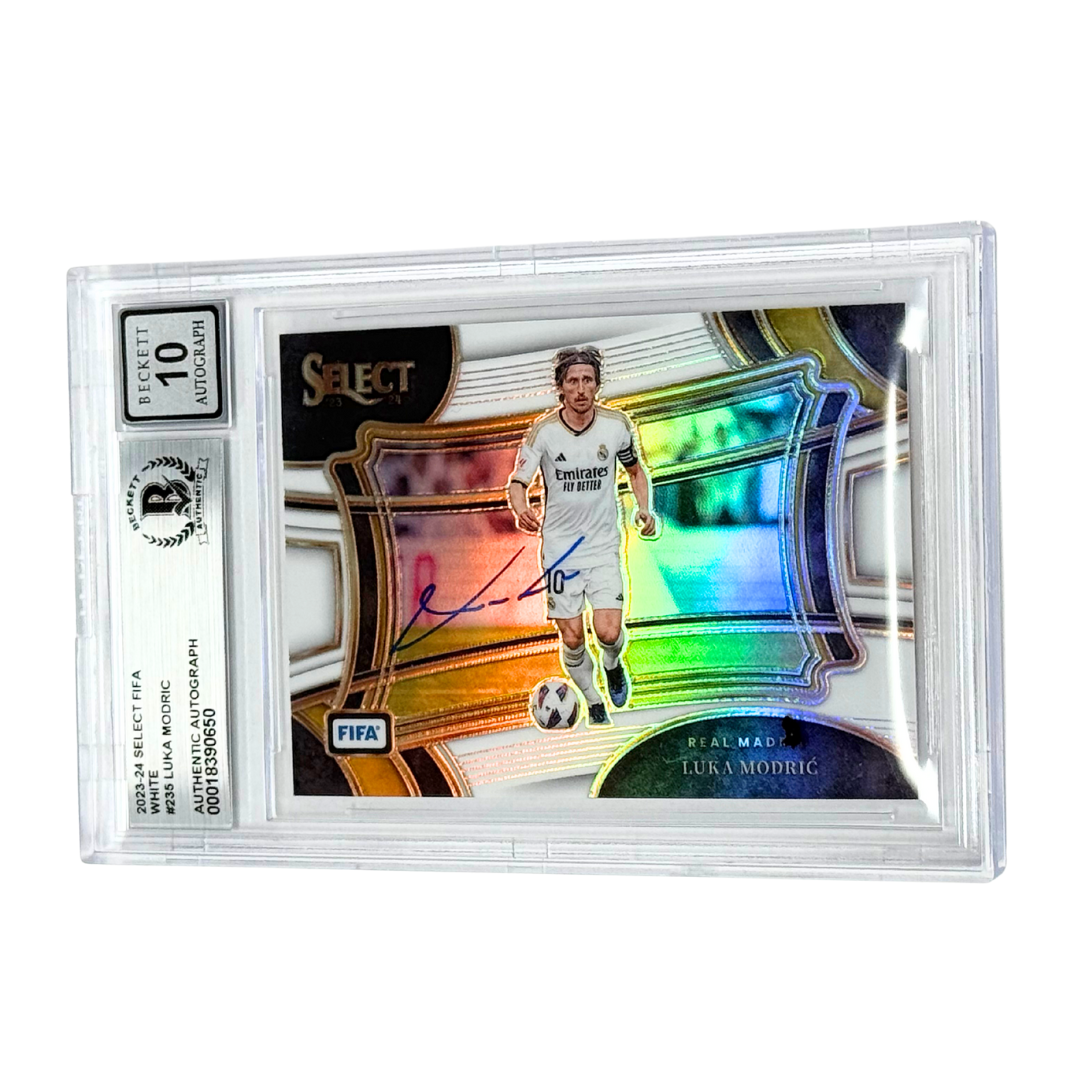 Luka Modric Signed 2023-24 Panini Select FIFA White /20 #235 – BGS