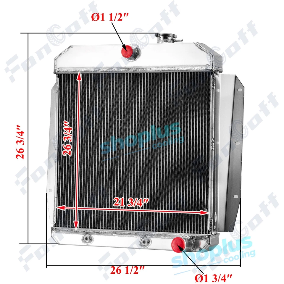 3 ROW Radiator For 1955-1959 1956 Chevy Truck 3100 3200 3400 3500 3600 3800 3.8L - Изображение 3 из 4