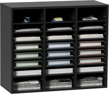 Literature Organizers, 24 Compartments Office Mailbox with Adjustable Shelves, W