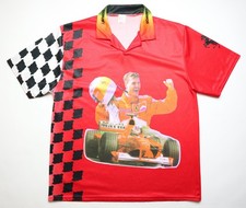 MICHAEL SCHUMACHER F1 FERRARI 1990s 90s VINTAGE RED RACING POLO SHIRT JERSEY XL