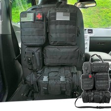 Organizador Tactico De Asiento Trasero Con 5 Bolsas Desmontables Negro