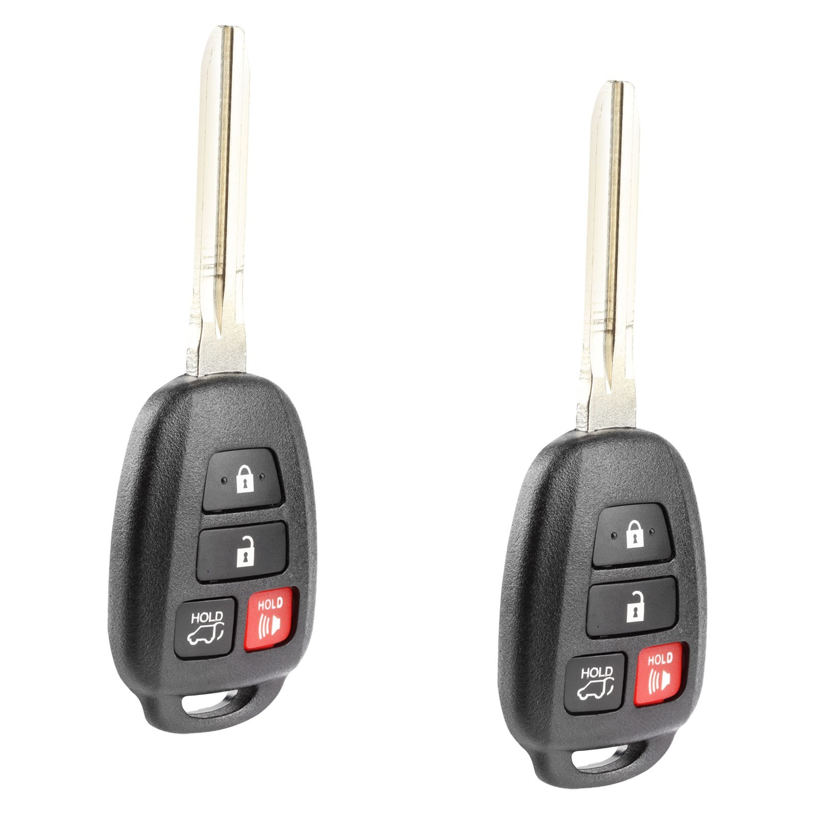 2 Remote Keyless Entry Uncut Key Blade SUV Replacement For Toyota (HYQ12BDM)