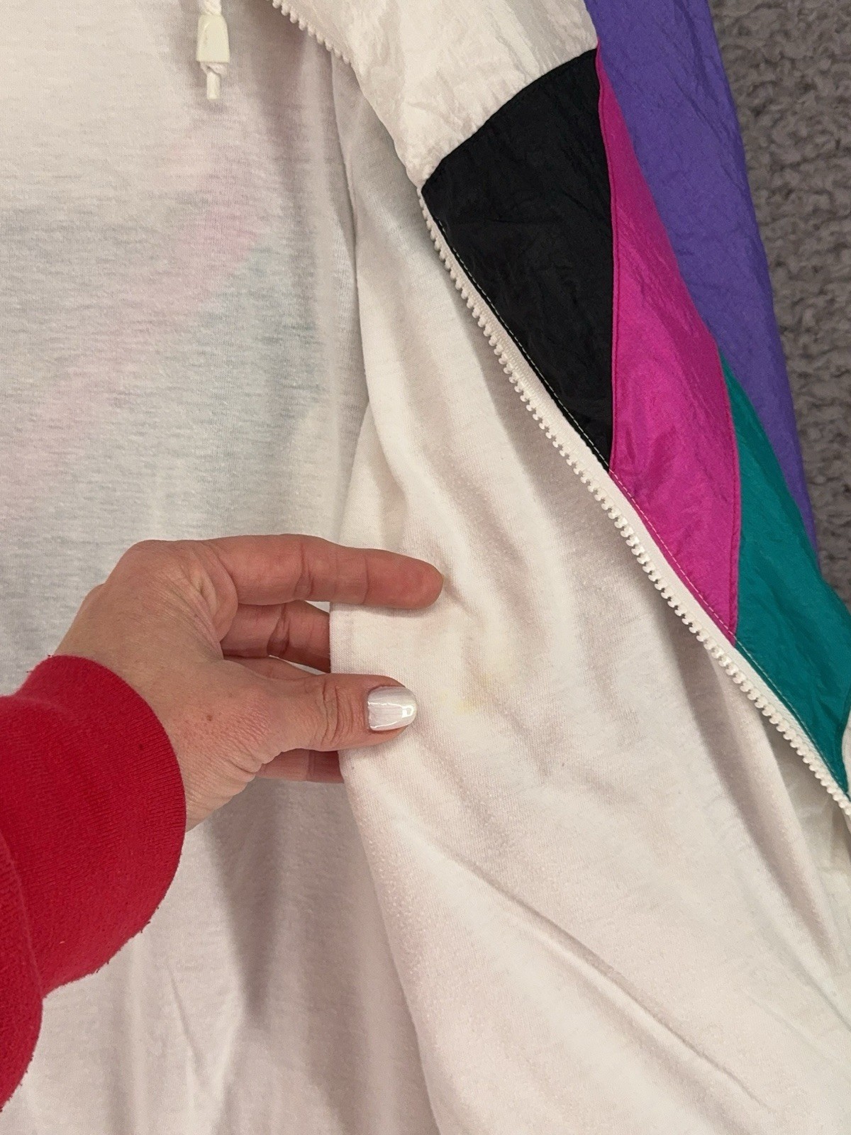 90s Active Code Colorblock Windbreaker Men L Grom… - image 11