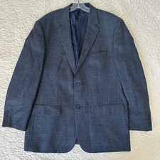 Joseph Feiss Gold Blazer Jacket Men's 44R Gray Blue Lambswool Tweed Sport Coat