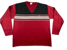Lacoste Made in France V-Neck Knit Pullover Sweater Size 8