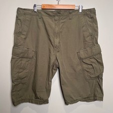 Levi Strauss Cargo Shorts Loose Fit Cotton Ripstop Mens 42 Olive Green Utility