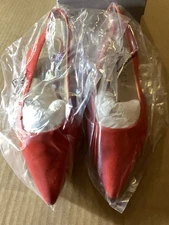 NIB Sole Society Women’s So-Manalynn Red Sling Back Low Heel Pointy Toe - 8.5