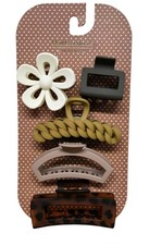 Hair Essentials 5Pcs Hair Clips Matte Neutral Alligator Large Hair Claw Clips