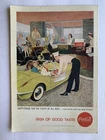 1958 Corvette drive-in restaurant Coca Cola vintage magazine back cover ad