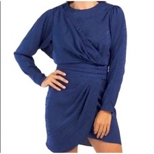 NWOT Ronny Kobo Women's Size Small Glam Shanaya Jacquard Printed Navy Dress