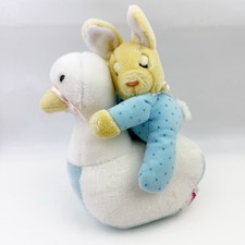 1991 Dakin Musical Wind-Up Bunny on Swan Plush Lullaby 6 Vintage Works Video