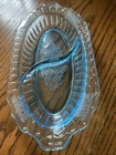 Vintage Anchor Hocking “Mayfair” Ice Blue Depression Glass Divided Dish
