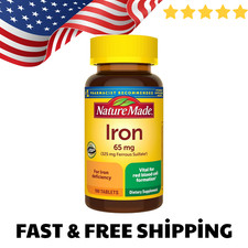 Nature Made Iron 65 mg 325 mg Ferrous Sulfate 180 Tablets Dietary Supplement