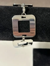 Silver Toned Ankle Bracelet Anklet Bold Squares Statement NWOT