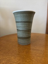 Surrey Ceramics Studio Pottery Green Swirl Vase Vintage Mid Century 